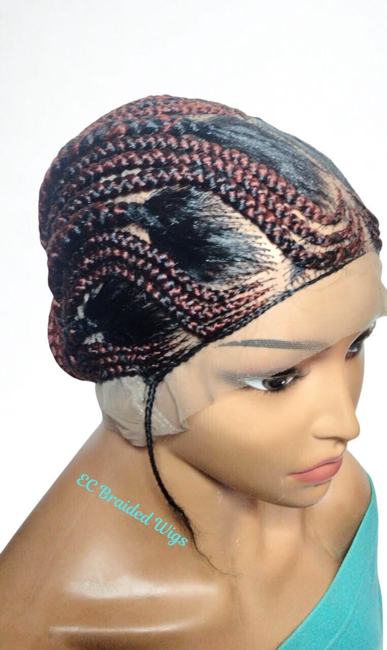 Handmade Cornrow Bun Braided Wig: Full Lace with Baby Hair.