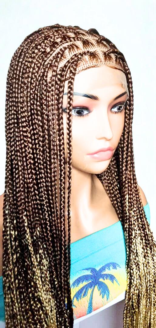 Long Braided Wigs. Knotless Box Braids. Full Lace with Baby Hair.