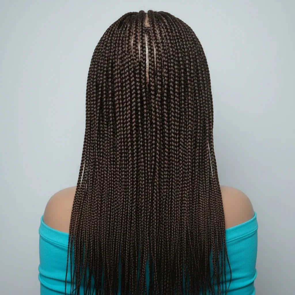 Handmade Cornrow Braided Wig with Individual Braids. - EC Braided Wigs