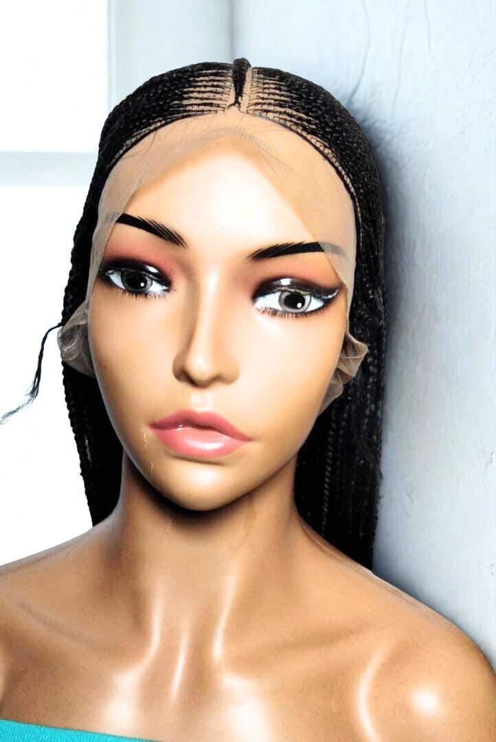 Handmade Braided Wig. Cornrow with Individual Box Braids. Full Lace with Baby Hair