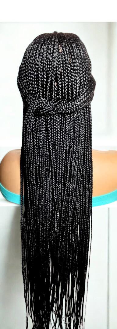 Handmade Braided Wig. Cornrow with Individual Box Braids. Full Lace with Baby Hair