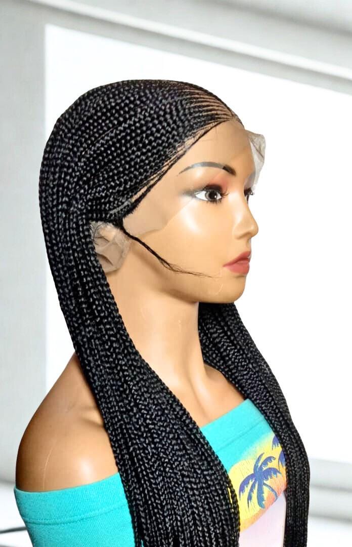 Handmade Braided Wig. Cornrow with Individual Box Braids. Full Lace with Baby Hair
