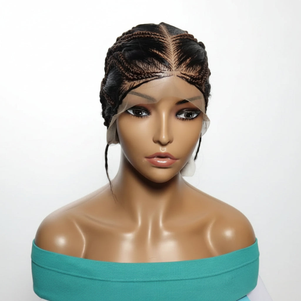 Braided Wig. Natural Brush Cornrow Braids. Full Lace with Baby Hair.