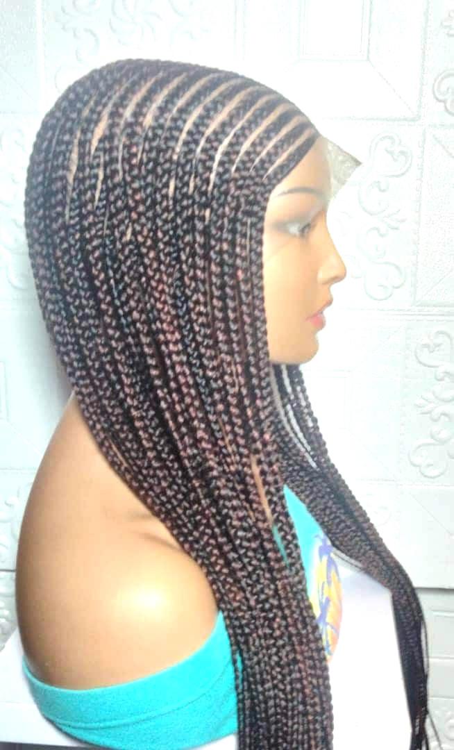 Handmade Ghana Cornrow Braided Wig: Full Lace, Baby Hair, Lemonade Braids