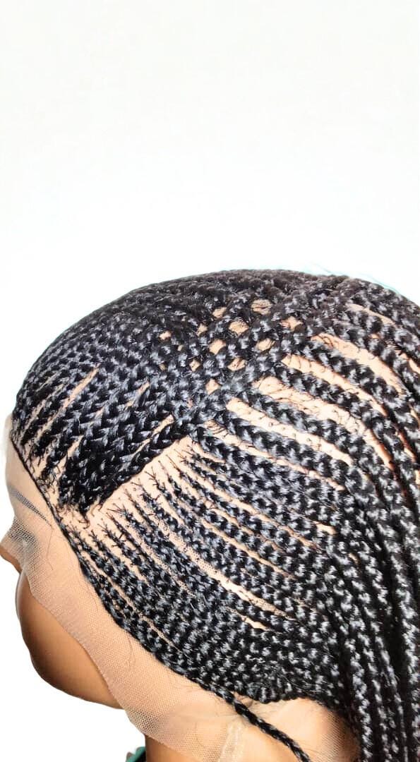 Braided Wig. Cornrow Banana Braids. Full Lace Baby Hair. Lemonade Braids