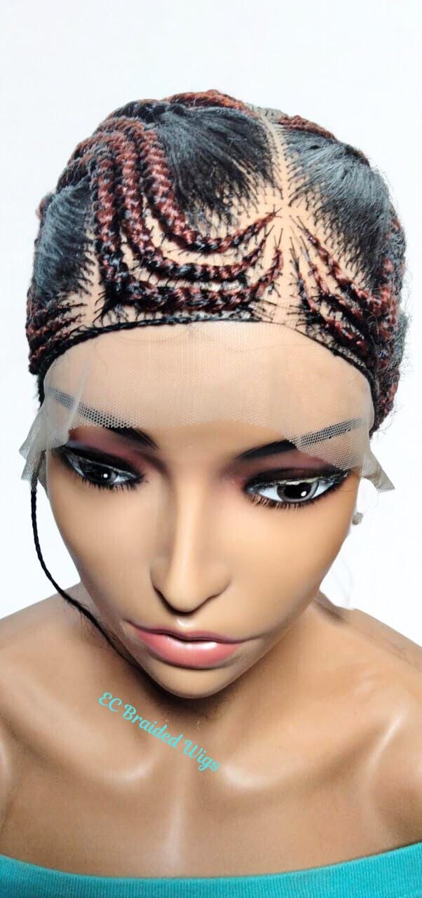 Handmade Cornrow Bun Braided Wig: Full Lace with Baby Hair.