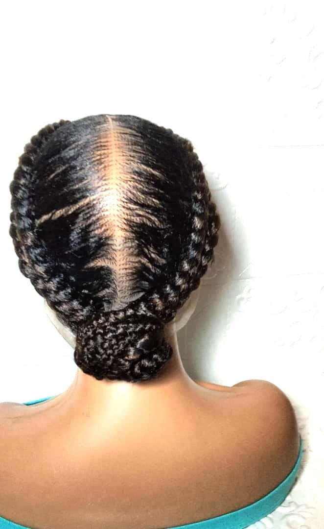 Braided Wig. Large Double Cornrow Braids. Full Lace with Baby Hair