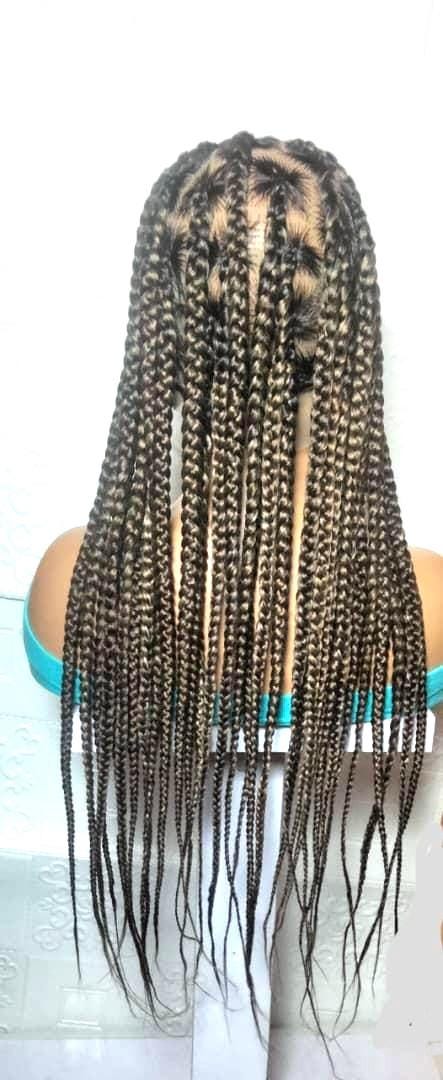 Large Knotless Box Braids Braided Wig. Full Lace with Baby Hair