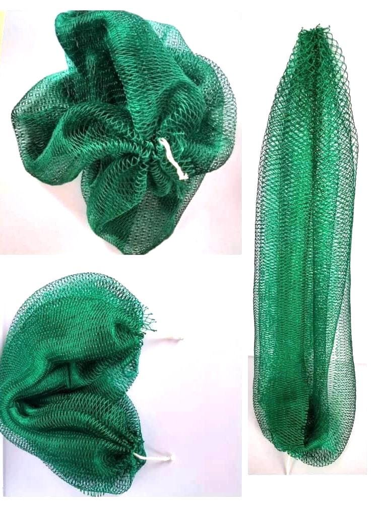 2 PCS African Net Sponges. Gift Wrapped. 60in Long Exfoliating Body Scrubber, Sapo