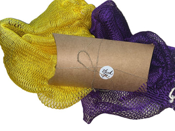 2 PCS African Net Sponges. Gift Wrapped. 60in Long Exfoliating Body Scrubber, Sapo