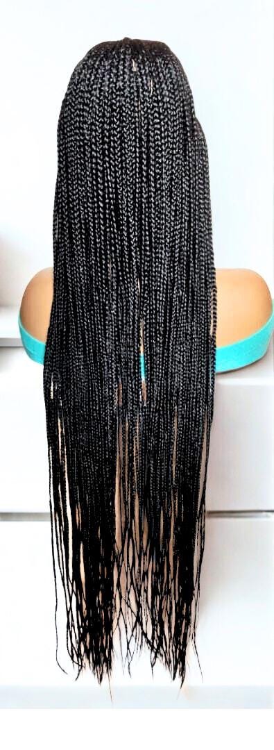 Handmade Braided Wig. Cornrow with Individual Box Braids. Full Lace with Baby Hair