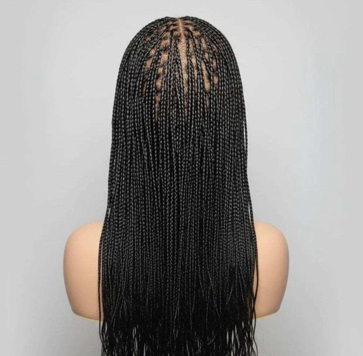 Human Hair Braided Wigs. 35” Knotless Box Braids. Full Lace Baby Hair - EC Braided Wigs