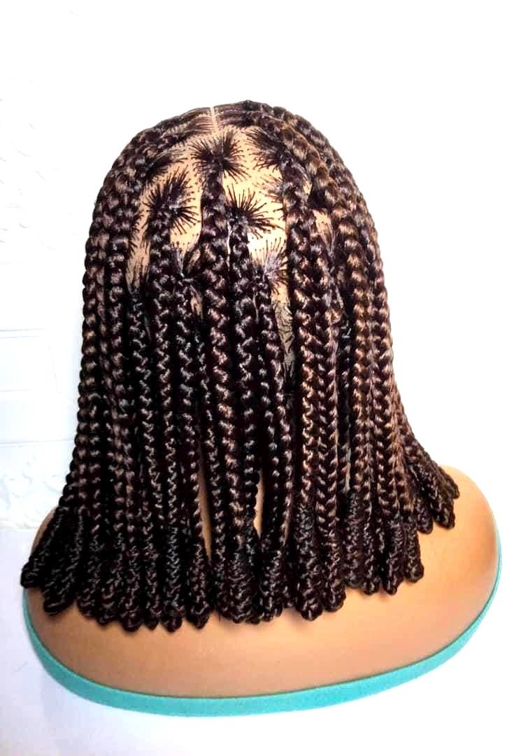 Braided Wig. Large Knotless Box Braids. Full Lace with Baby Hair. Wrapped Ends