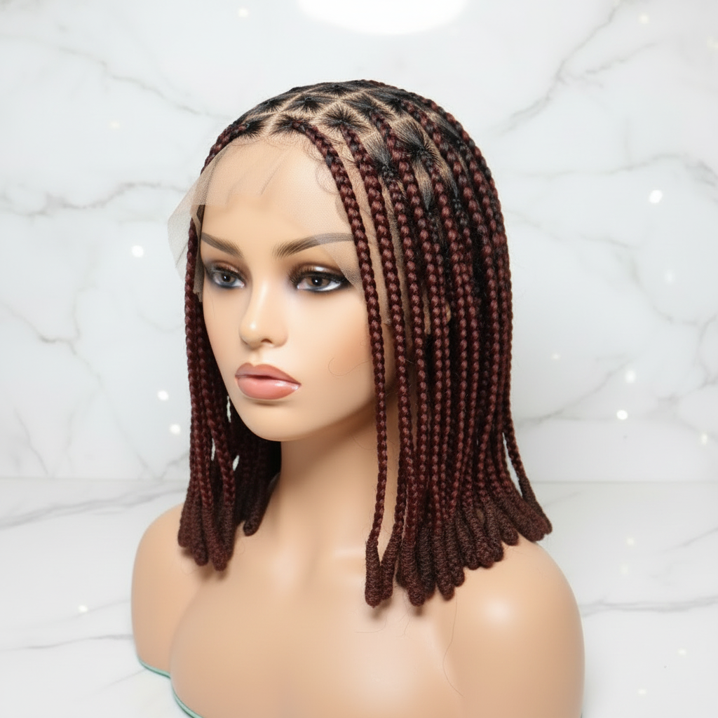 Large Knotless Braids Wig with Wrapped Ends. Protective Style