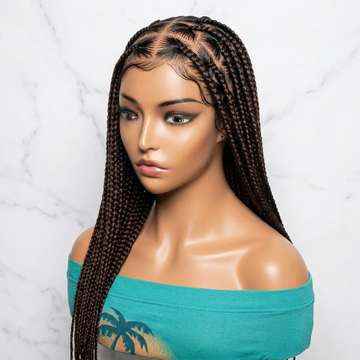 Hand Braided Box Braids Wig,  36 Inches Ready-to-Wear.