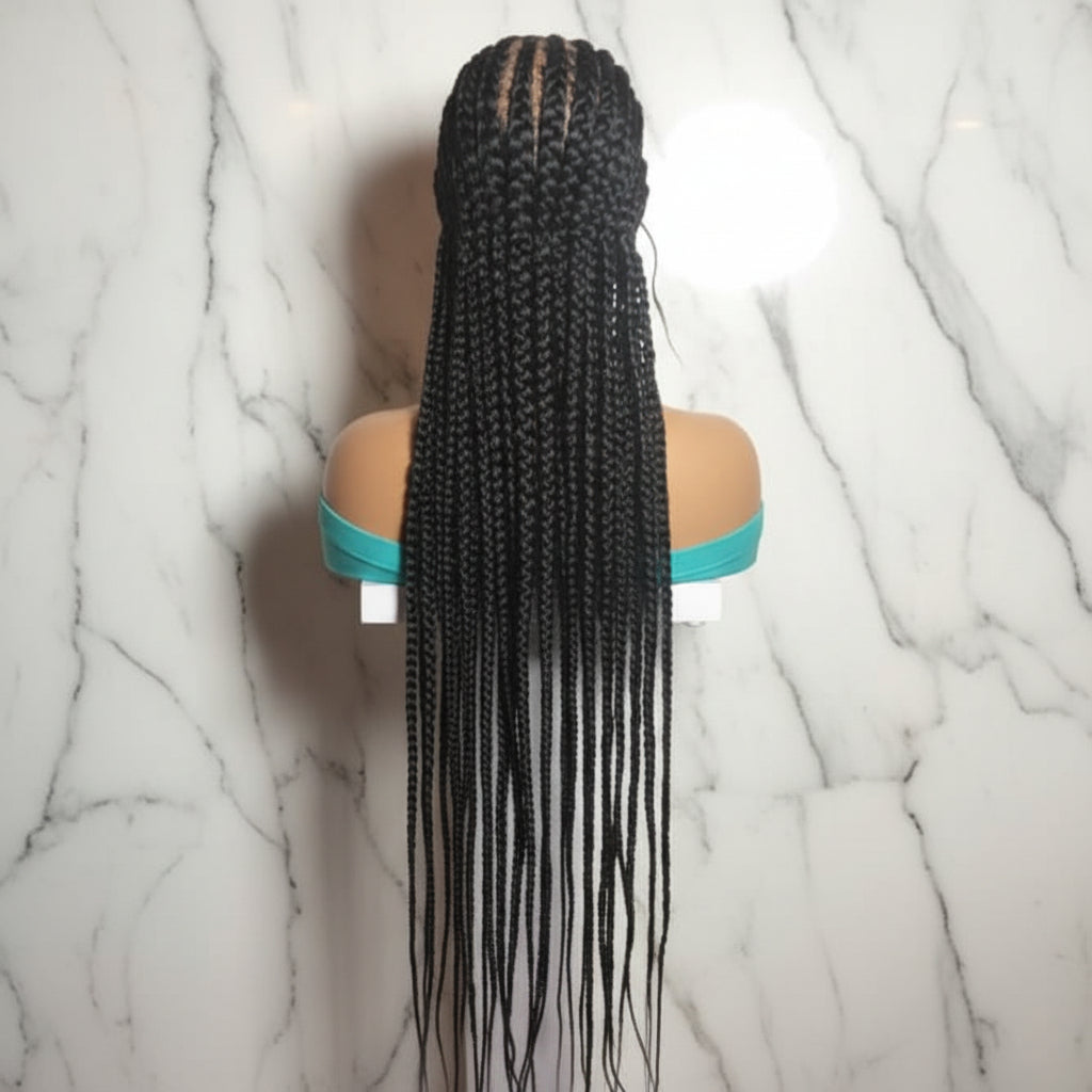 Braided Wig. Cornrow with Jumbo Puff Knots. Full Lace with Baby Hair