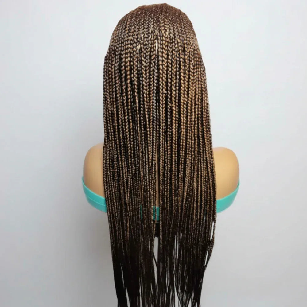 Handmade Braided Wig. Cornrow with Individual Box Braids. Full Lace with Baby Hair - EC Braided Wigs