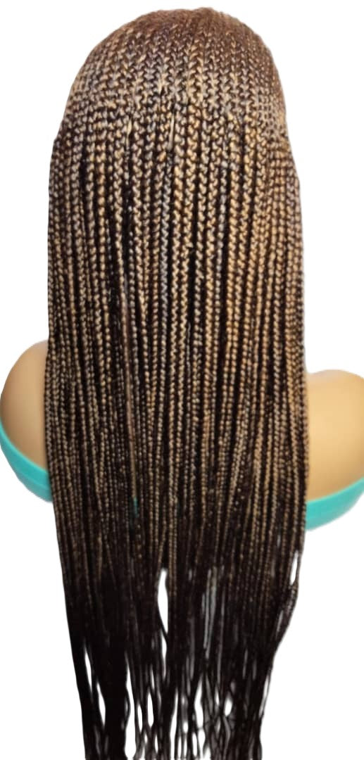 Handmade Braided Wig. Cornrow with Individual Box Braids. Full Lace with Baby Hair