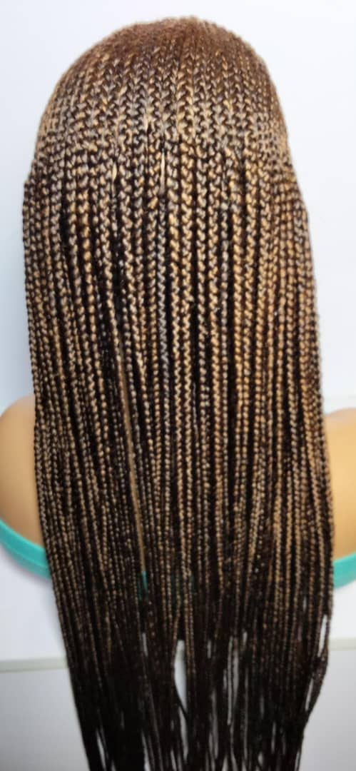 Handmade Braided Wig. Cornrow with Individual Box Braids. Full Lace with Baby Hair