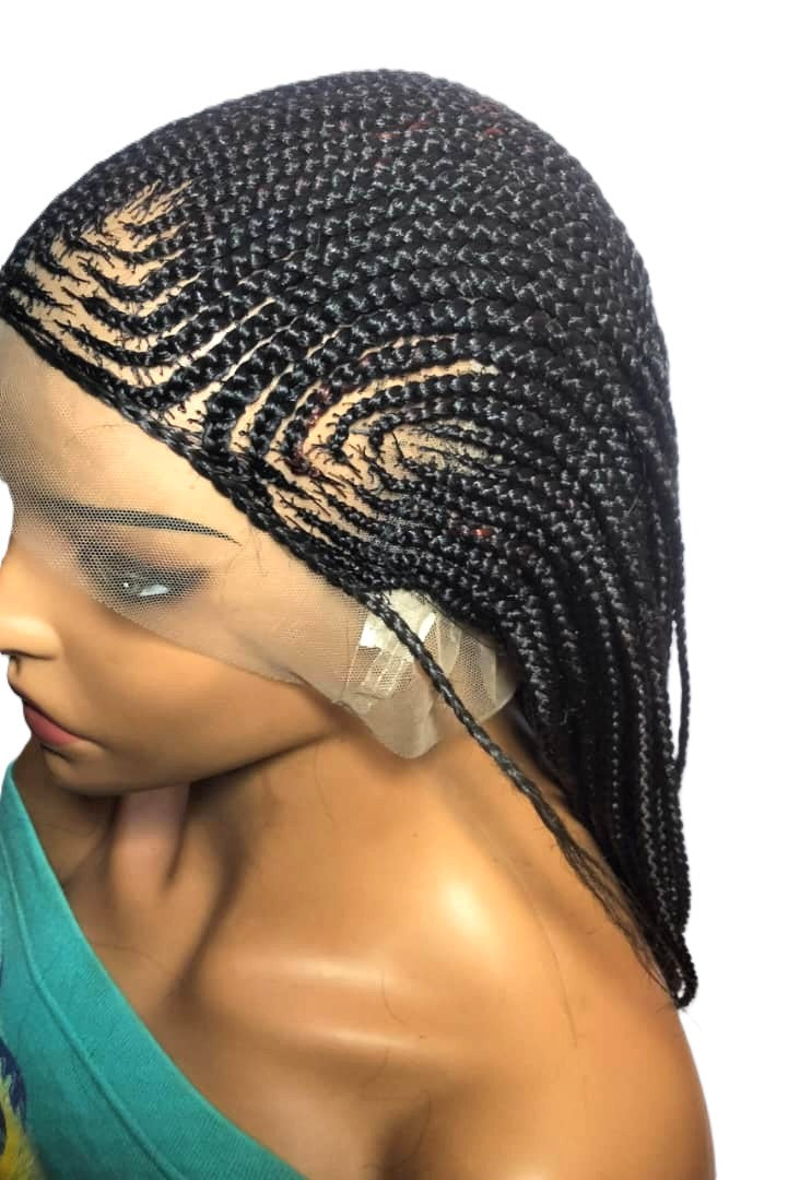 Braided Wig. Cornrow with Jumbo Puff Knots. Full Lace with Baby Hair