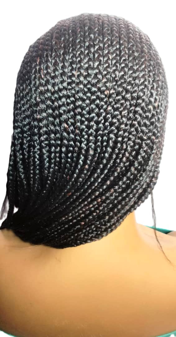 Braided Wig. Cornrow with Jumbo Puff Knots. Full Lace with Baby Hair