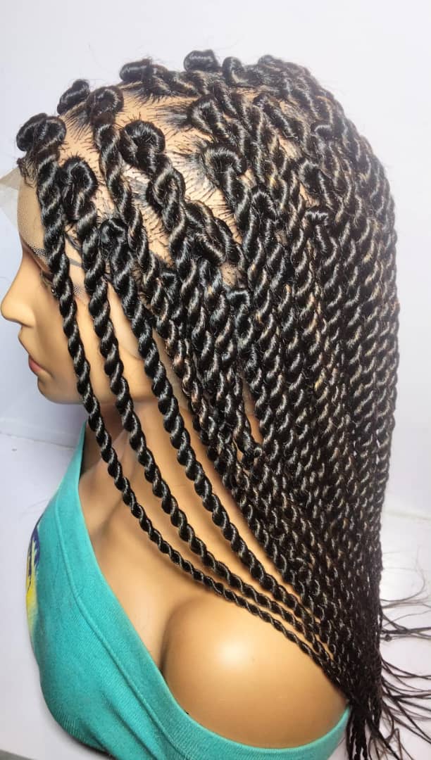Large Knotless Box Braids. Braided Wig. Full Lace with Baby Hair