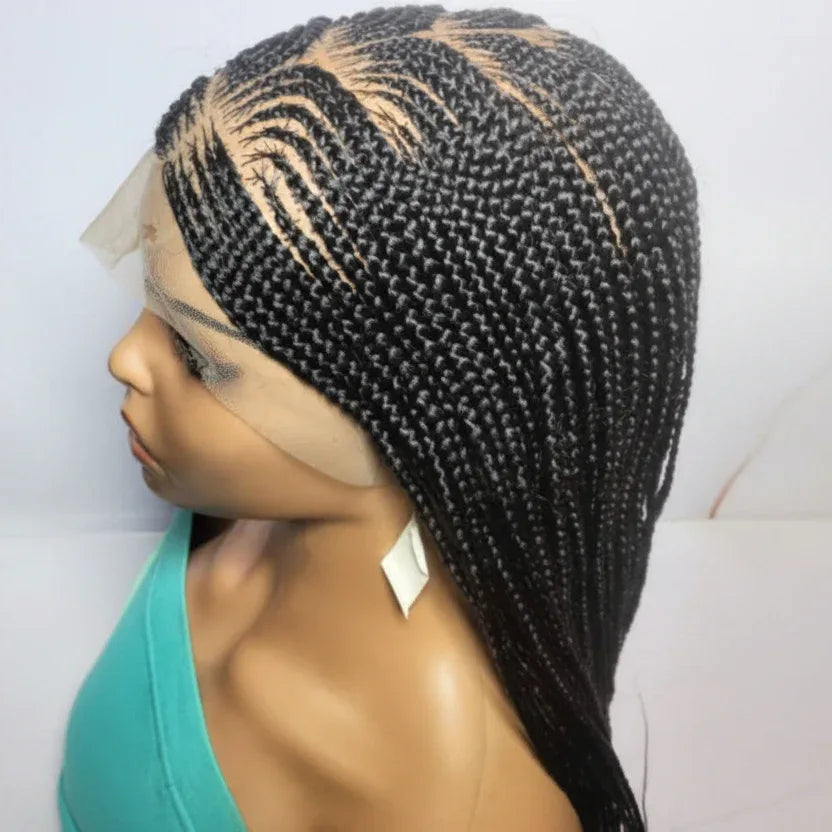 Cornrow Braids Braided Wig Lemonade Braids Full Lace with Baby Hair. 30in - EC Braided Wigs