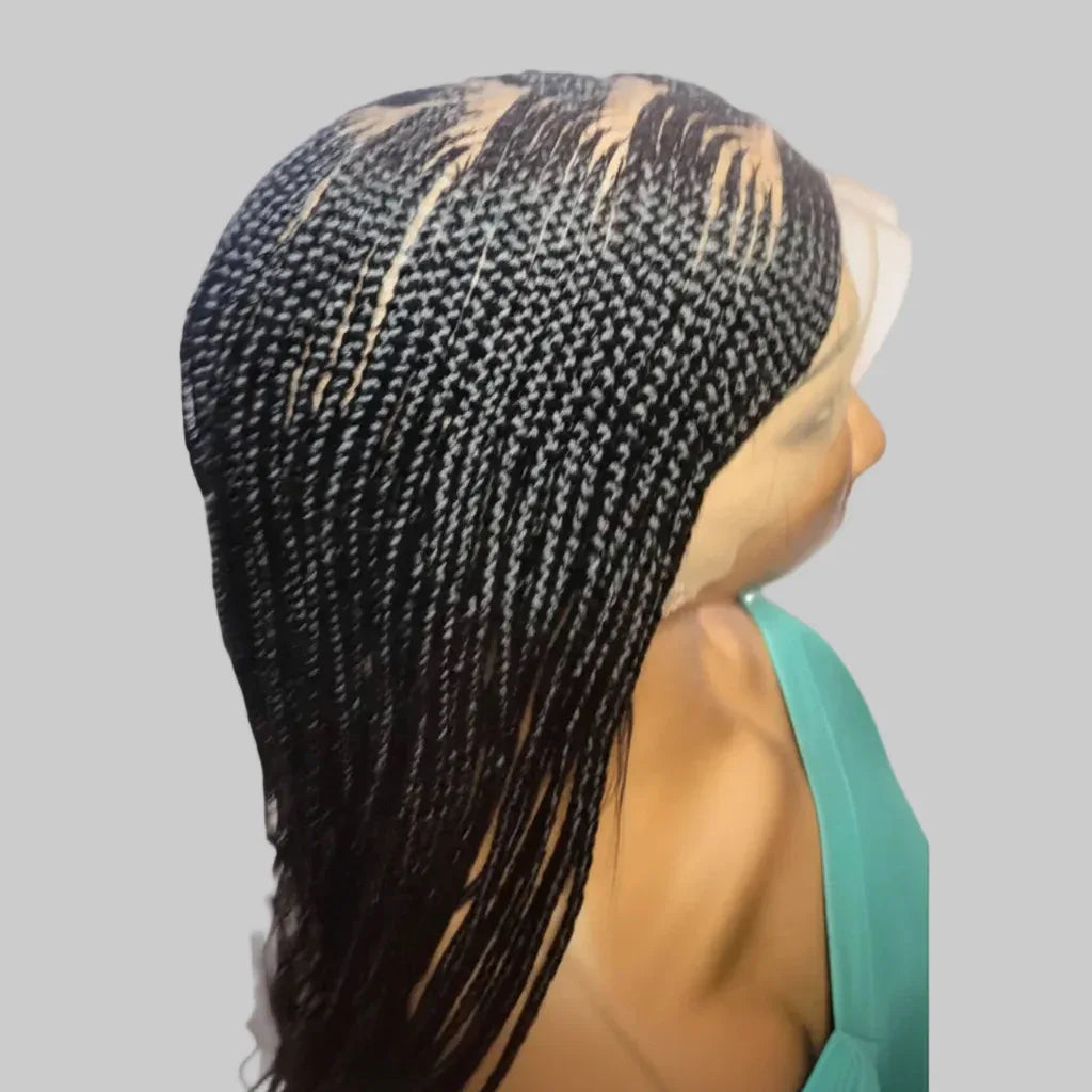 Cornrow Braids Braided Wig Lemonade Braids Full Lace with Baby Hair. 30in - EC Braided Wigs