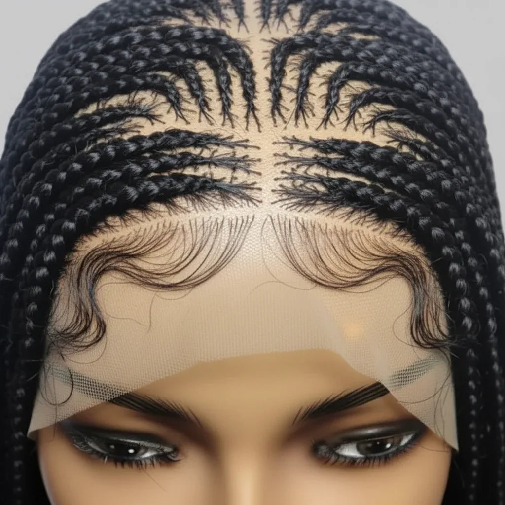 Cornrow Braids Braided Wig Lemonade Braids Full Lace with Baby Hair. 30in - EC Braided Wigs