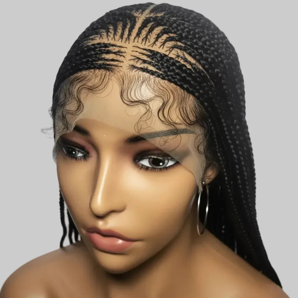 Cornrow Braids Braided Wig Lemonade Braids Full Lace with Baby Hair. 30in - EC Braided Wigs