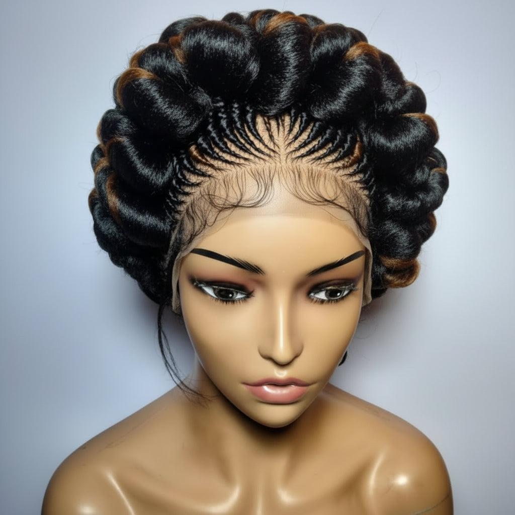 Large Twist Braids. Puff Braids, Protective Hair Styles