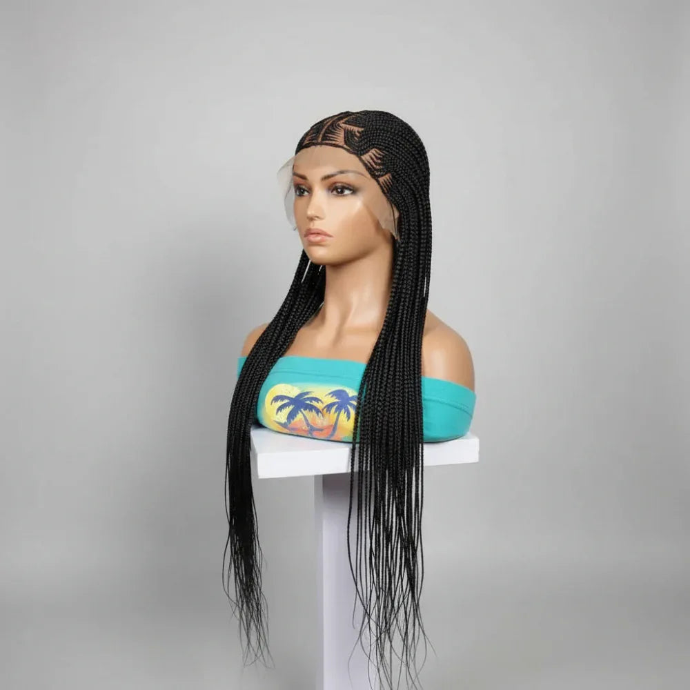 Braided Wig. Cornrow Braids. Full Lace Baby Hair. Lemonade Braids - EC Braided Wigs