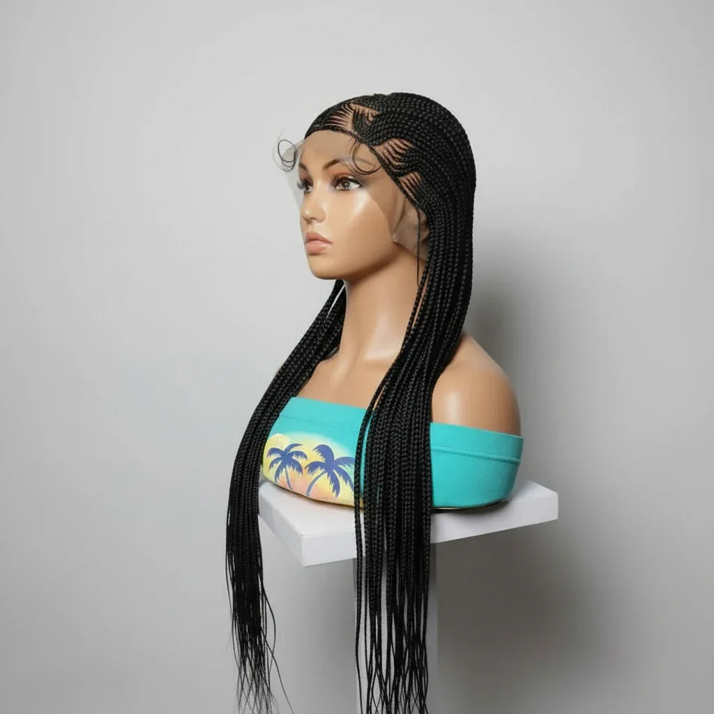 Braided Wig. Cornrow Braids. Full Lace Baby Hair. Lemonade Braids - EC Braided Wigs