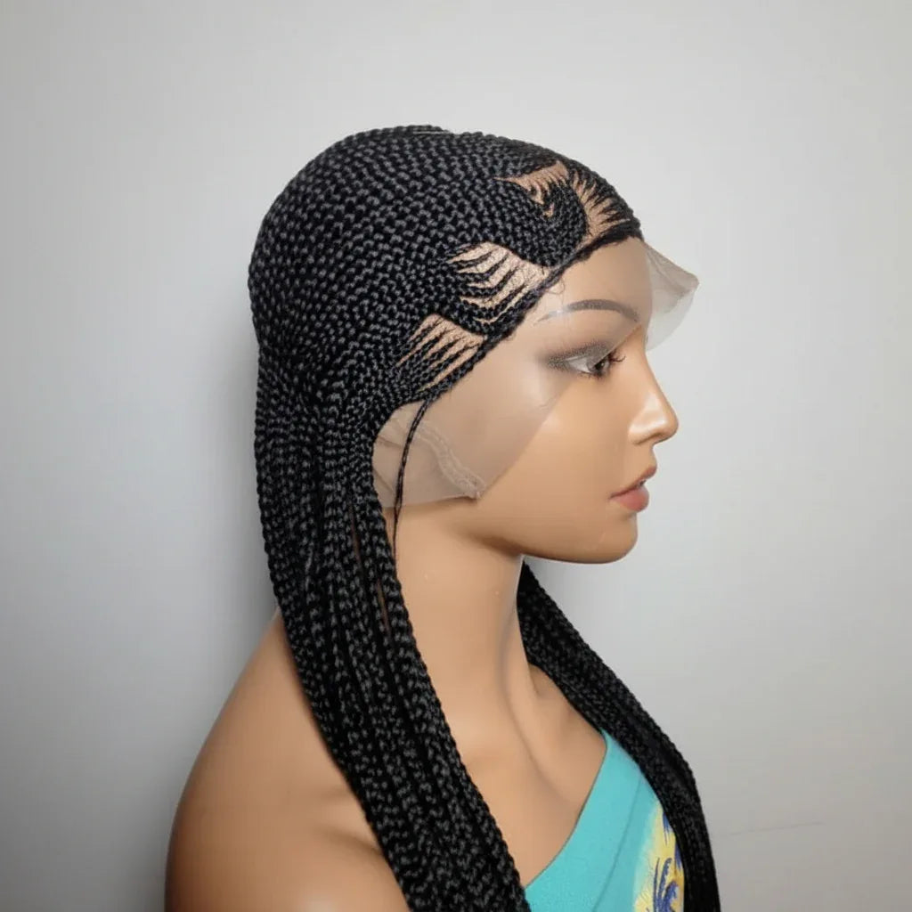 Braided Wig. Cornrow Braids. Full Lace Baby Hair. Lemonade Braids - EC Braided Wigs