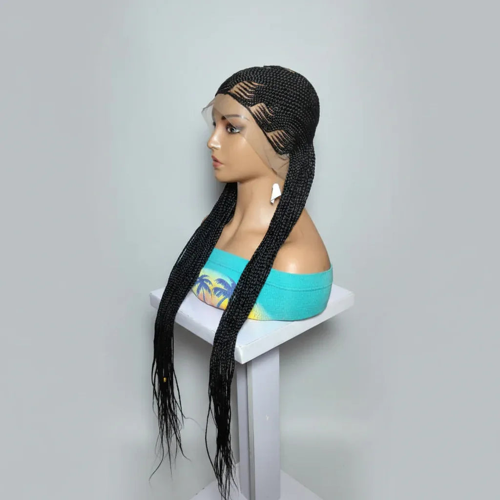 Braided Wig. Cornrow Braids. Full Lace Baby Hair. Lemonade Braids - EC Braided Wigs