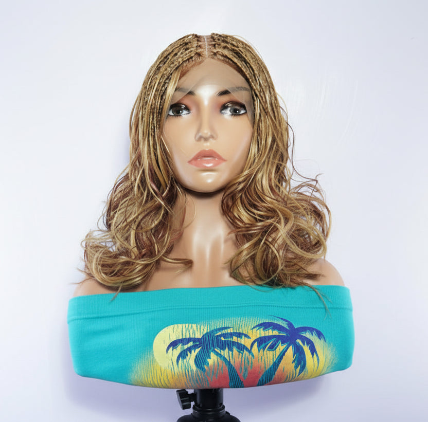 BoHo Knotless Braids Wig; Full Lace Baby Hair