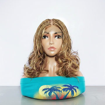 Braided Wigs. Knotless Braids  with Curly Ends. Full Lace Baby Hair