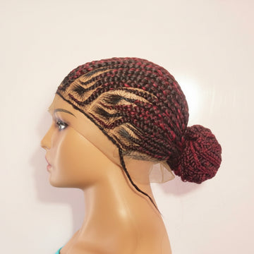 Braided Bun Wig. Ghana Cornrow Braids. Full Lace with Baby Hair