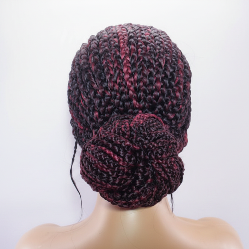 Braided Bun Wig. Ghana Cornrow Braids. Full Lace with Baby Hair