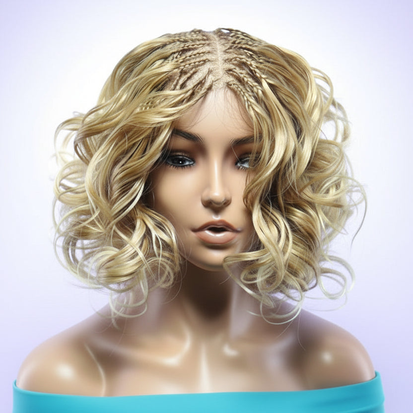 BoHo Knotless Braids Wig; Full Lace Baby Hair