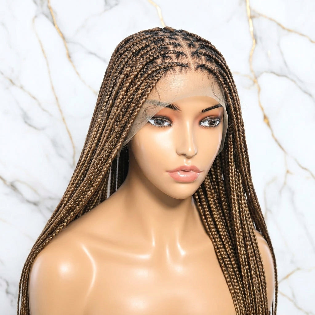 long braided wig with full lace cap