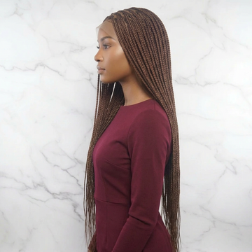 long, dark brown box braids