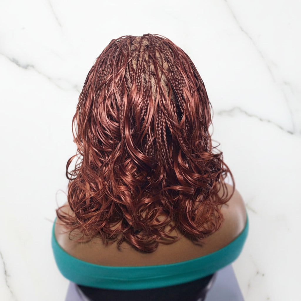 Braided Wigs. Knotless Braids  with Curly Ends. Full Lace Baby Hair