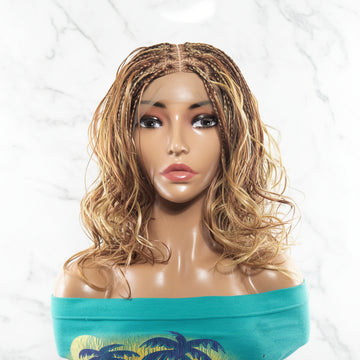 Braided Wigs. Knotless Braids  with Curly Ends. Full Lace Baby Hair