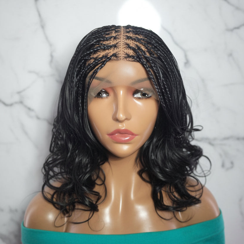 BoHo Knotless Braids Wig; Full Lace Baby Hair
