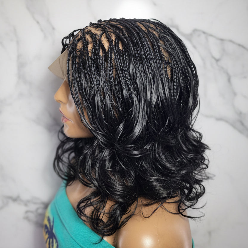BoHo Knotless Braids Wig; Full Lace Baby Hair