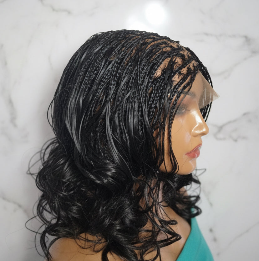 BoHo Knotless Braids Wig; Full Lace Baby Hair