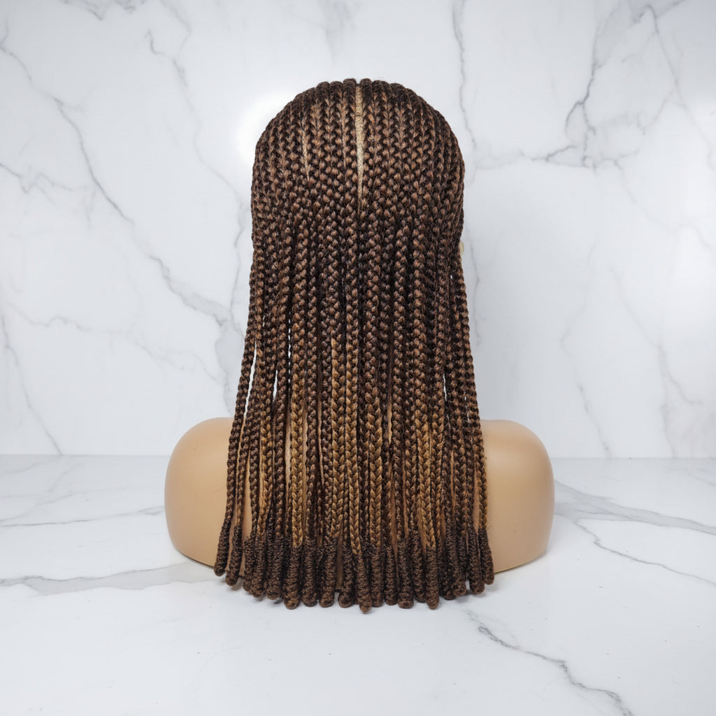 Fulani Braided Wig. Lemonade Braids. Full Lace Baby Hair. Wrapped Ends