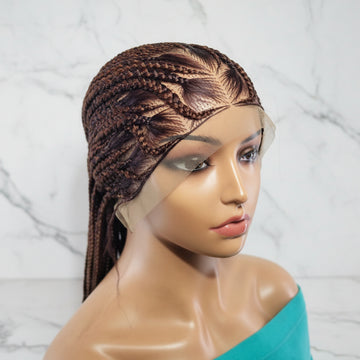 Fulani Braided Wig. Lemonade Braids. Full Lace Baby Hair. Wrapped Ends