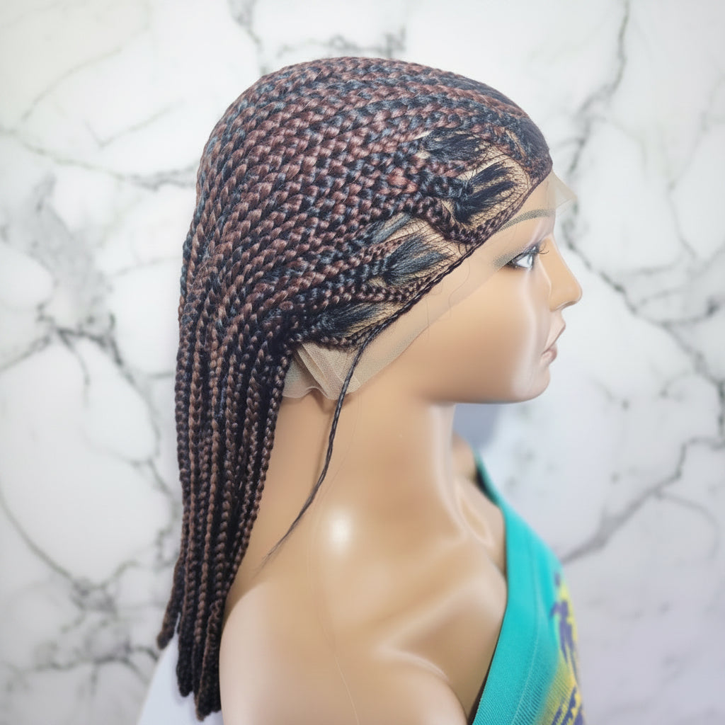 Fulani Braided Wig. Lemonade Braids. Full Lace Baby Hair. Wrapped Ends